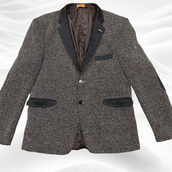 Ron Tompson RNT23 Blazer Men Single Breasted Black Tweed Look 48R(46) Art 5495-2 - Picture 1 of 10